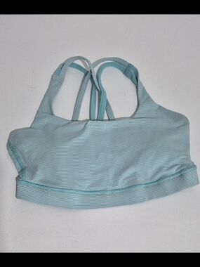 Lululemon Aqua & White Striped Sports Bra